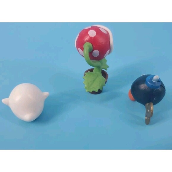 Super Mario Bros Mini Fugures Piranha Plant Bob-Omb & Boo Ghost Nintendo - Picture 3 of 6